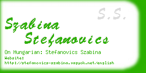 szabina stefanovics business card